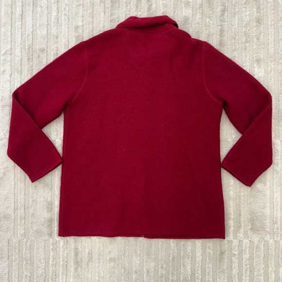 Karen Scott Red Wool Cardigan Sweater Size Large - Picture 6 of 6